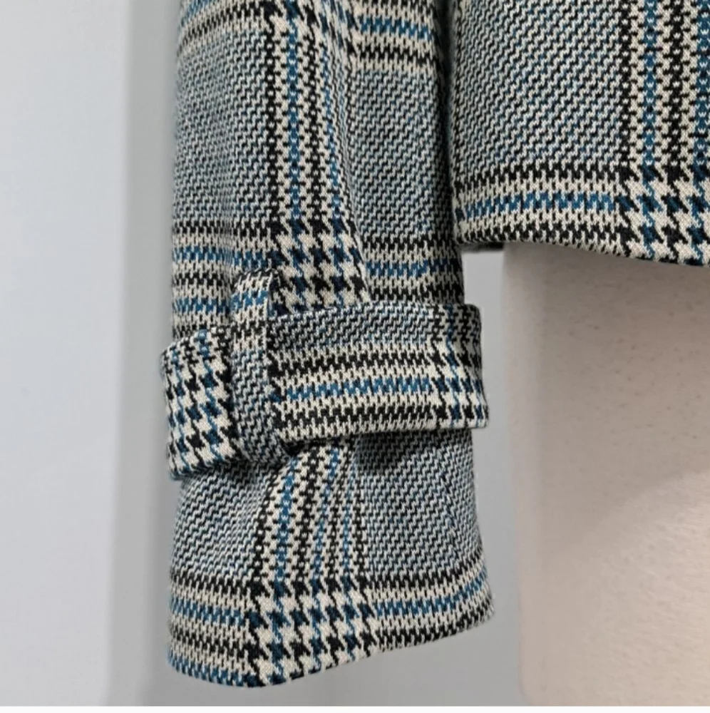 Anne Klein Open Front Houndstooth Blazer Jacket, Sz 14 - Picture 8 of 11